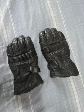 Harley-Davidson Black Leather Motorcycle Gloves with Knuckle Armor